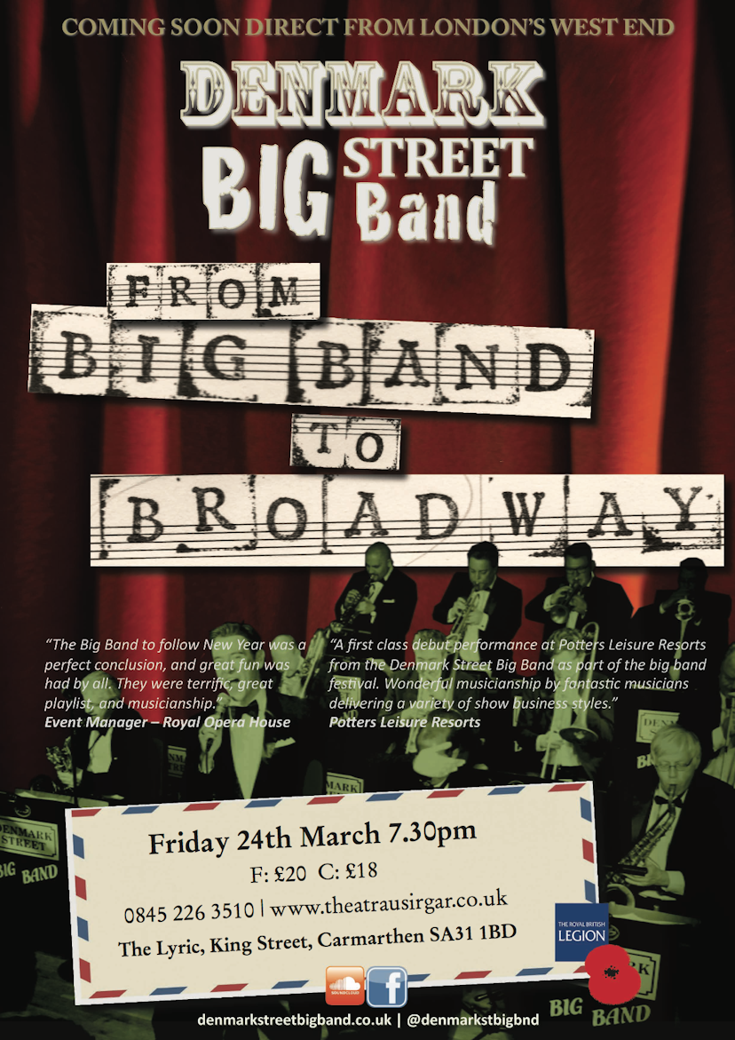 From Big Band to Broadway @ Carmarthen poster
